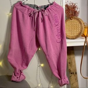 pink Calvin Klein sweats